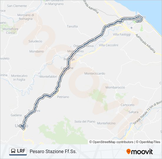 Percorso linea bus LRF