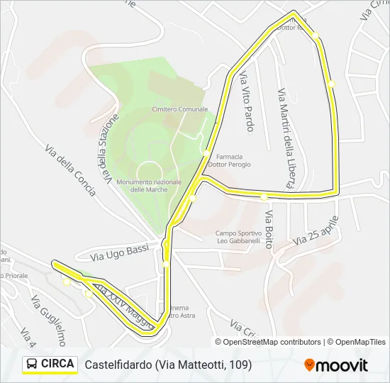 CIRCA Bus Line Map