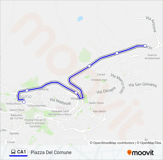 CA1 Bus Line Map