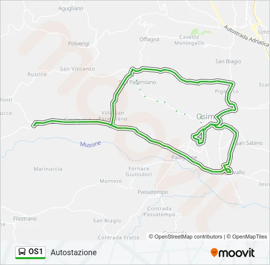 OS1 Bus Line Map