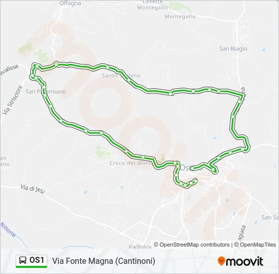 OS1 Bus Line Map