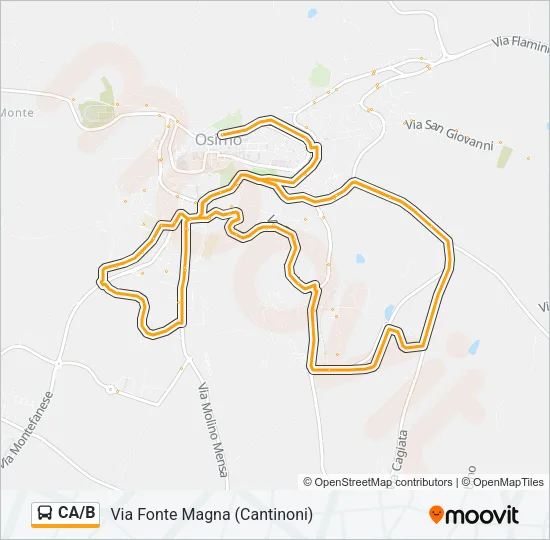 CA/B Bus Line Map
