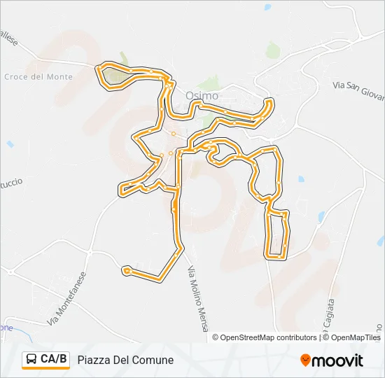 CA/B Bus Line Map