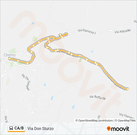 CA/B Bus Line Map