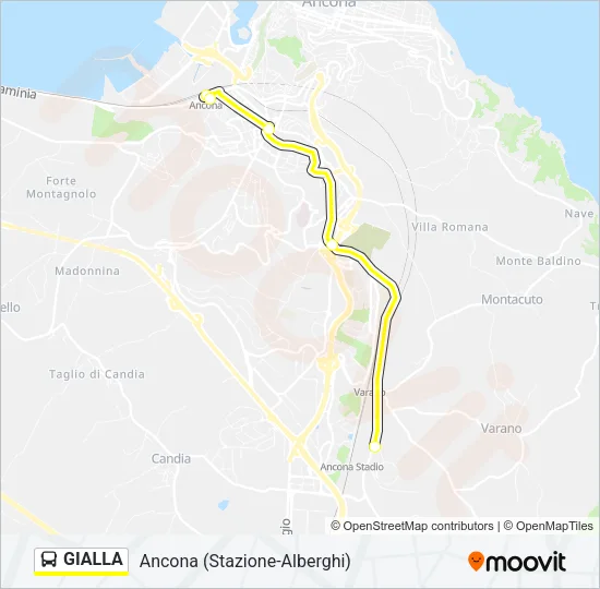 GIALLA Bus Line Map