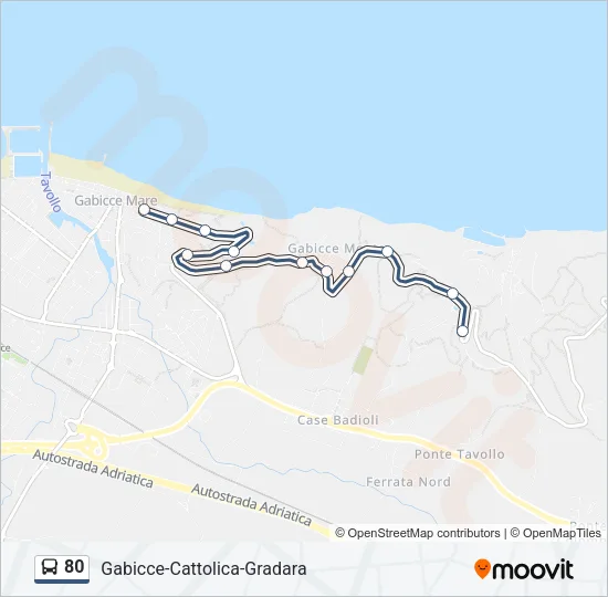 80 Bus Line Map