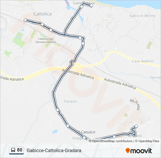 80 Bus Line Map