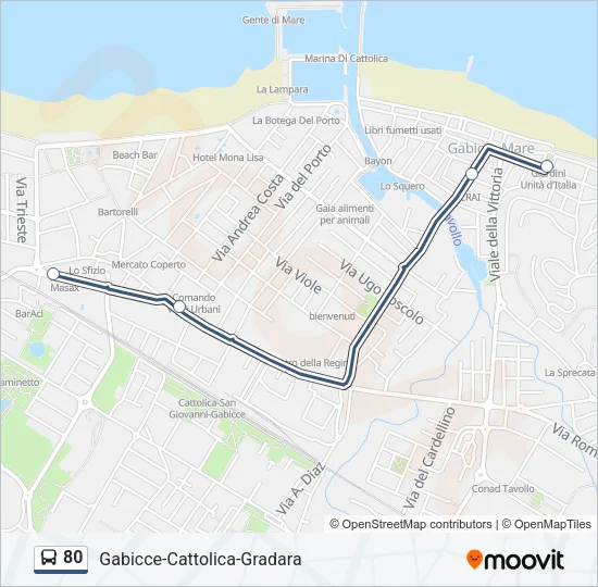 80 Bus Line Map