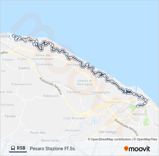 Percorso linea bus RSB