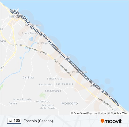 135 Bus Line Map