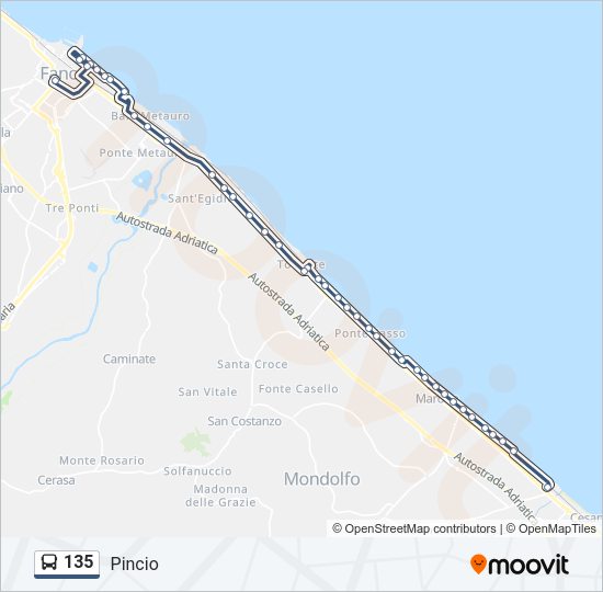 135 Bus Line Map