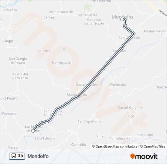 Percorso linea bus 35