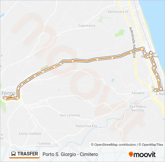 Percorso linea bus TRASFER
