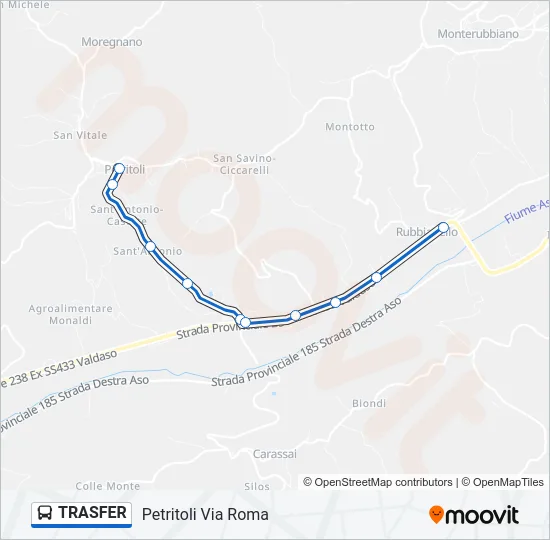 Percorso linea bus TRASFER