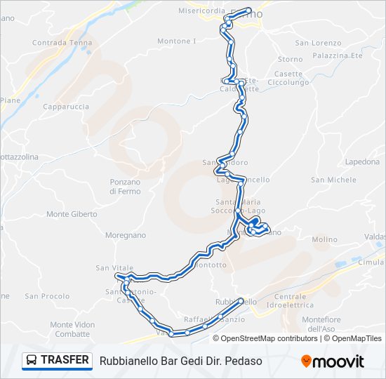 Percorso linea bus TRASFER