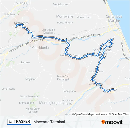 TRASFER Bus Line Map