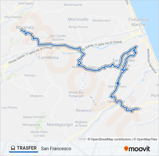TRASFER Bus Line Map
