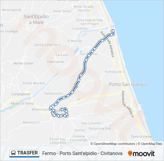 TRASFER Bus Line Map