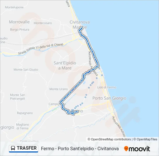 TRASFER Bus Line Map