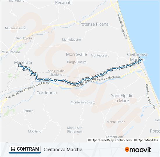 CONTRAM bus Line Map