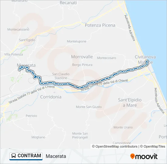 CONTRAM Bus Line Map