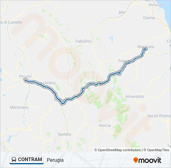 Percorso linea bus CONTRAM