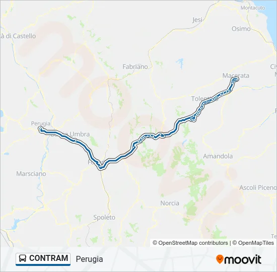 Percorso linea bus CONTRAM