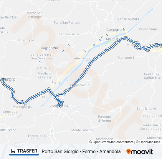 Percorso linea bus TRASFER