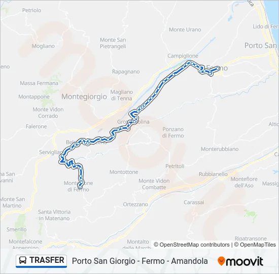 Percorso linea bus TRASFER
