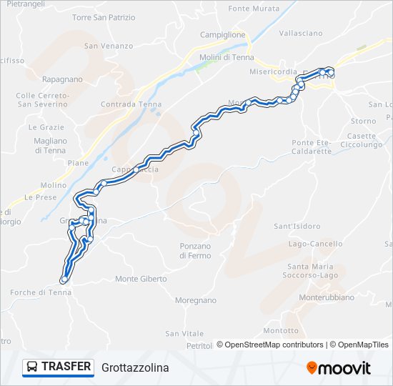 Percorso linea bus TRASFER