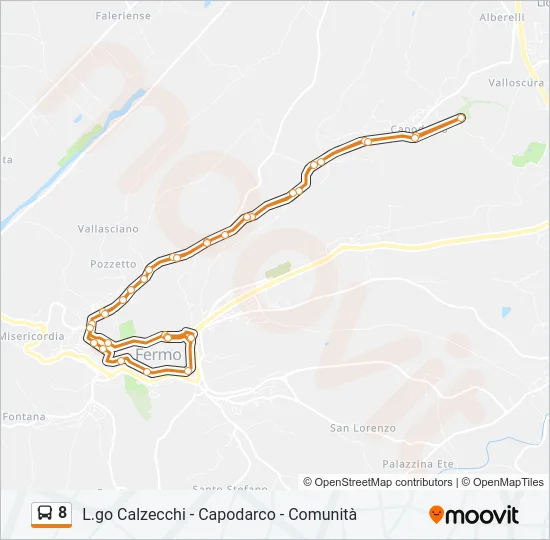 8 Bus Line Map