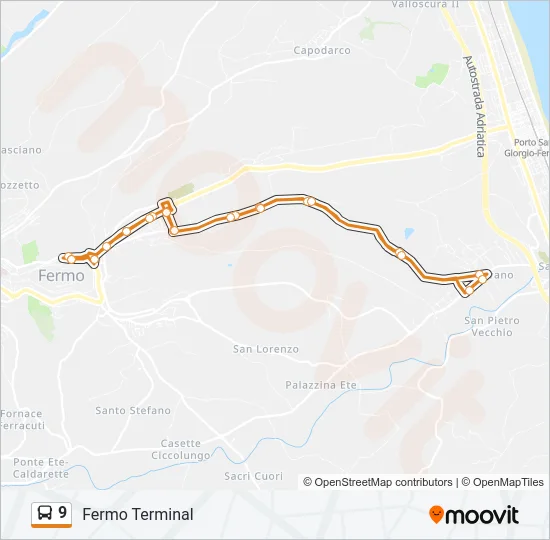 9 Bus Line Map