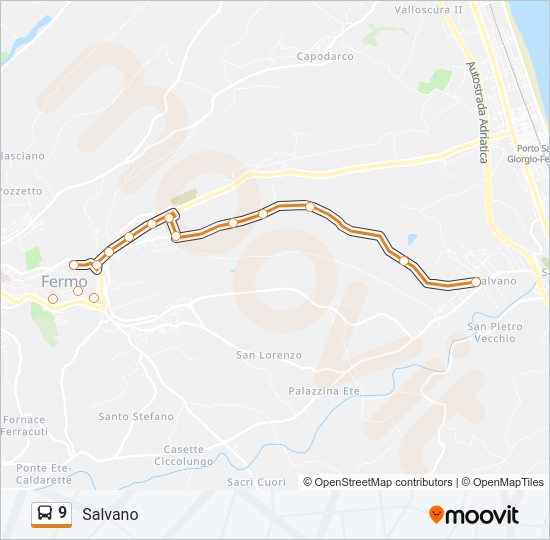 9 Bus Line Map