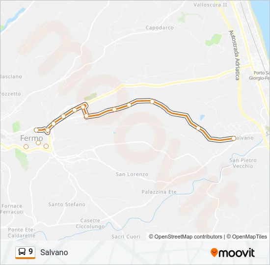 9 Bus Line Map