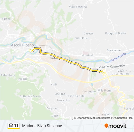 11 bus Line Map