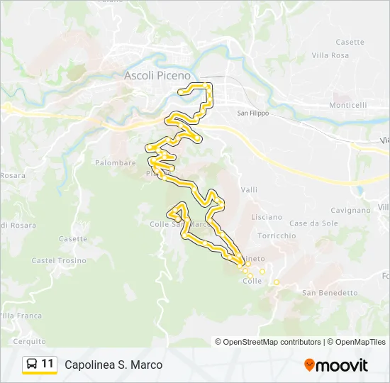 11 Bus Line Map