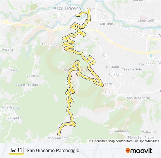 11 bus Line Map