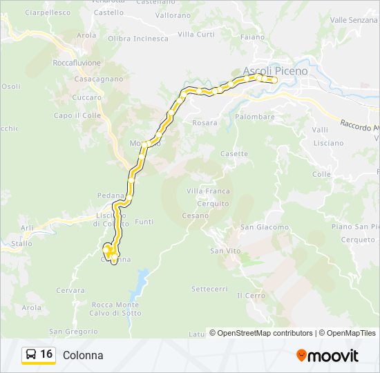 16 bus Line Map