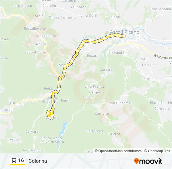 16 Bus Line Map