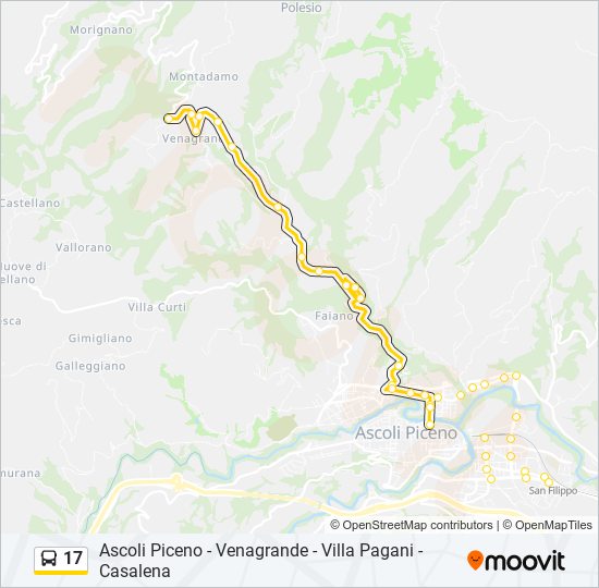 17 bus Line Map