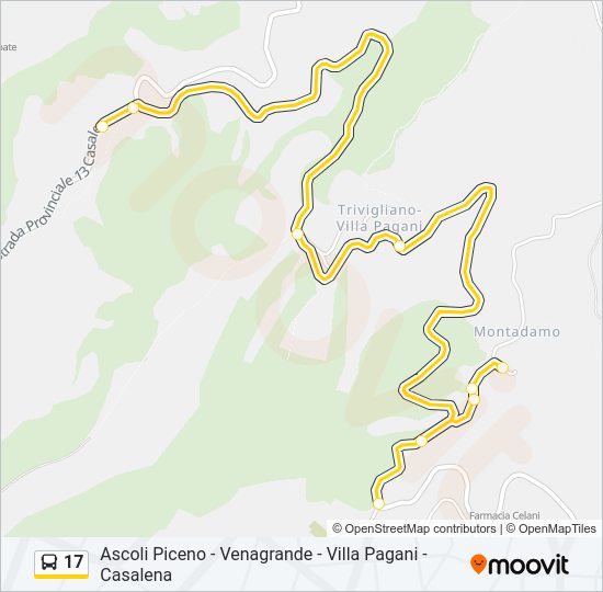 Percorso linea bus 17