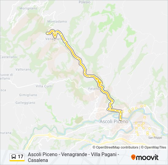 Percorso linea bus 17