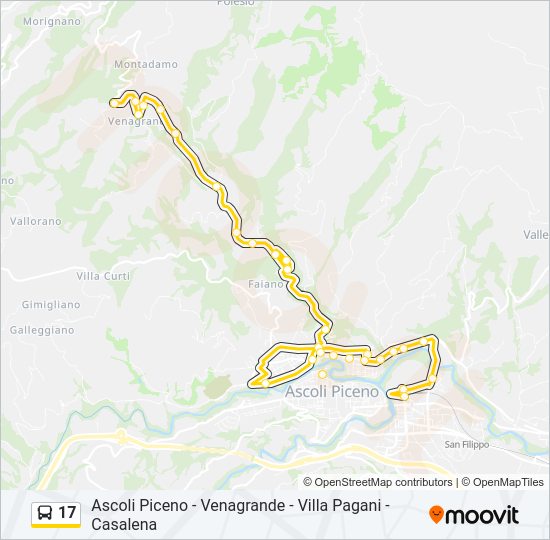 Percorso linea bus 17