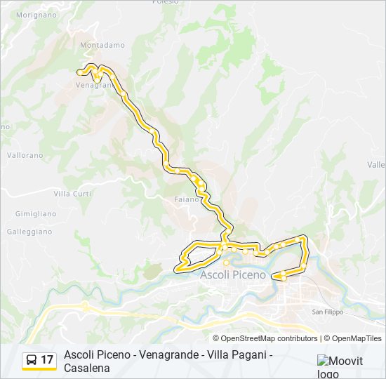 17 bus Line Map