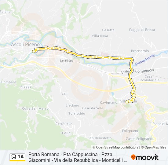 1A bus Line Map