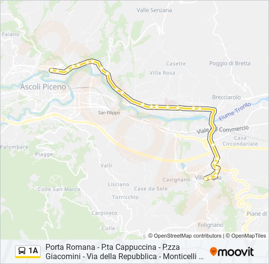 1A bus Line Map