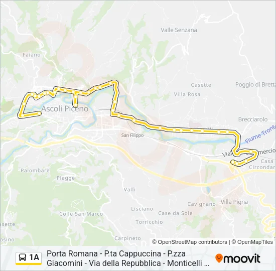 1A Bus Line Map