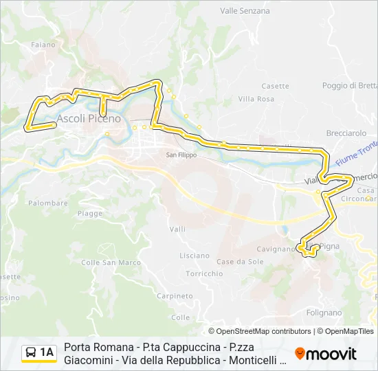 1A Bus Line Map