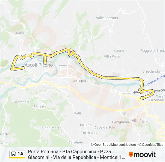 1A Bus Line Map