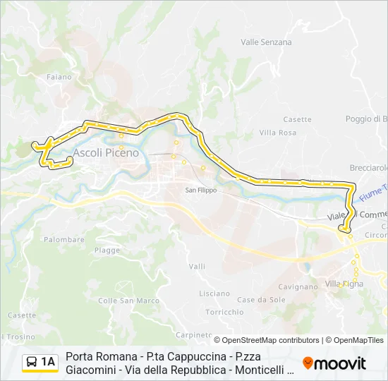 1A Bus Line Map